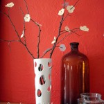 Paper flowers on found branches