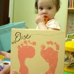 Baby footprints keepsake painting