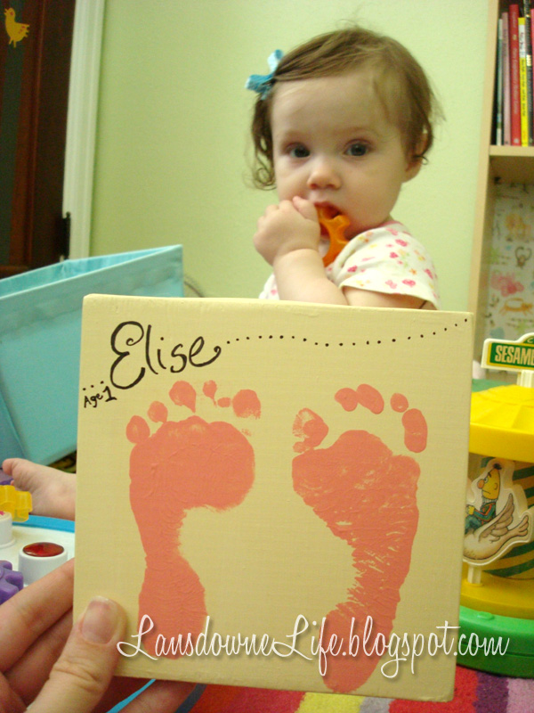 Baby footprints keepsake painting