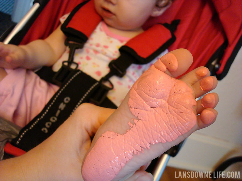 Paint baby footprints