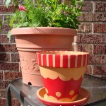 Spray painted flowerpot