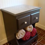 $100 Bathroom Challenge: Nightstand repurposed for storage