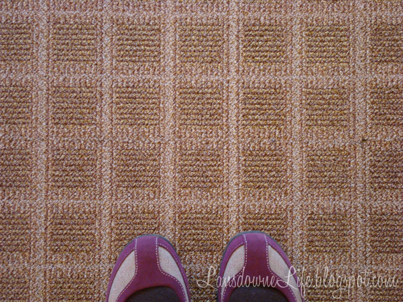 Beige grid carpet tile for playroom