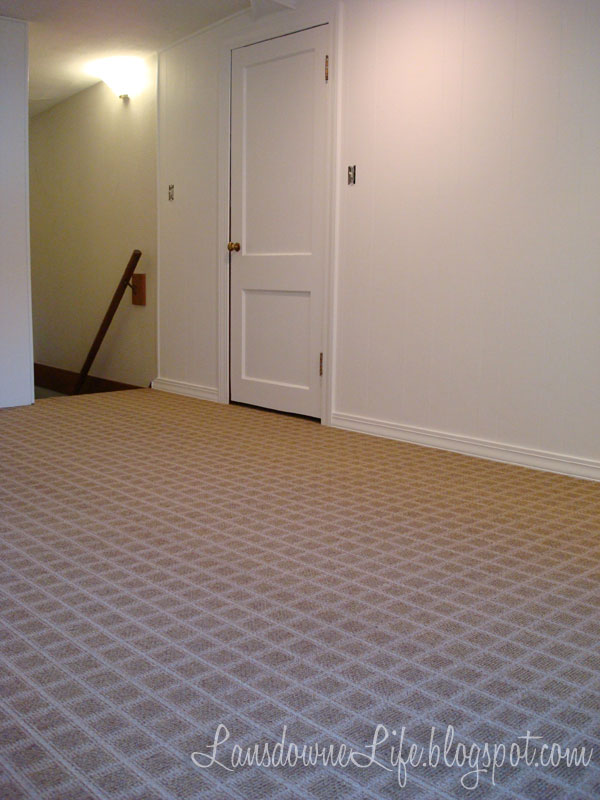 Beige grid carpet tile for playroom