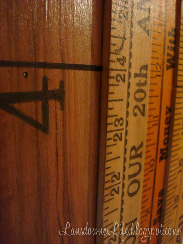 Vintage yard stick growth chart