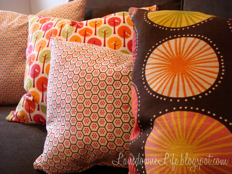 Colorful couch pillows for the playroom