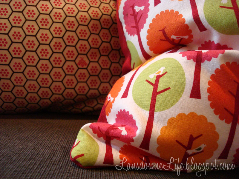 Colorful couch pillows for the playroom