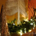Winter woodland-themed mantel