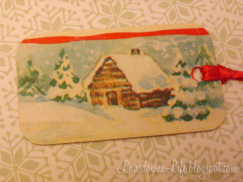 Upcycled gift topper tags made from countertop samples