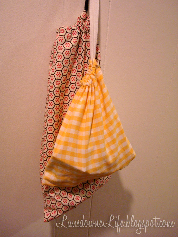 Sewing simple drawstring bags for toy storage