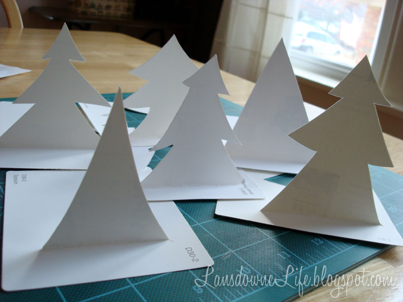 How to make Christmas tree pop-up paint chip gift tags