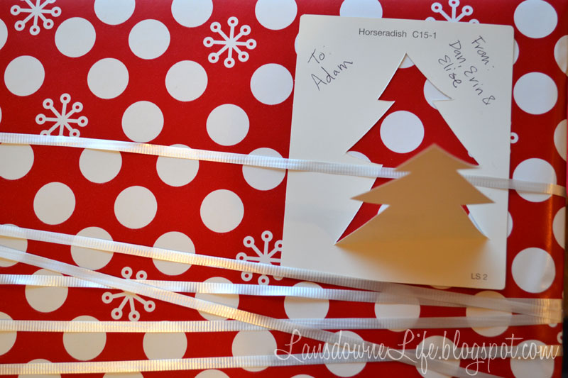 How to make Christmas tree pop-up paint chip gift tags