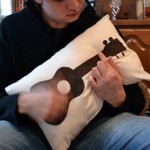 Ukulele appliqué pillow