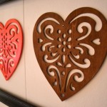 Heart cutout wall art