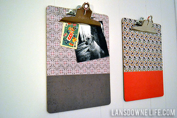 Playroom clipboards for displaying artwork