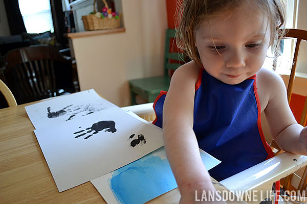 Kid hand print art