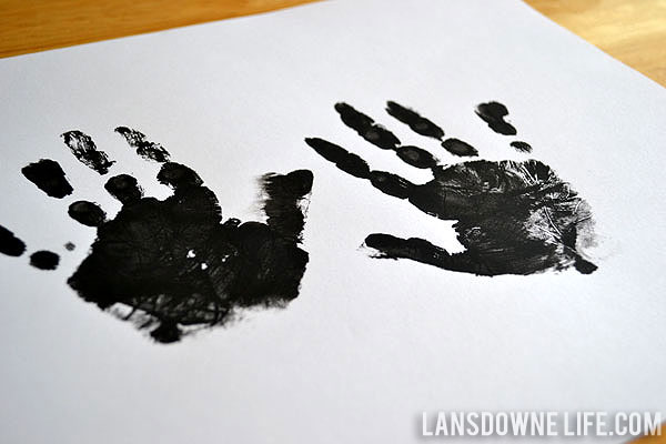DIY kid hand print art