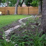 Salvaged flagstone border