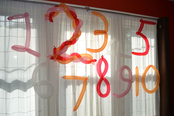 DIY balloon numbers for a numbers-themed party