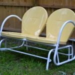 New outdoor furniture: Sunny yellow retro glider