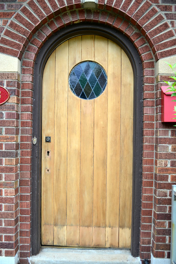 Sanded wood front door