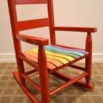 Kid-size rainbow rocking chair