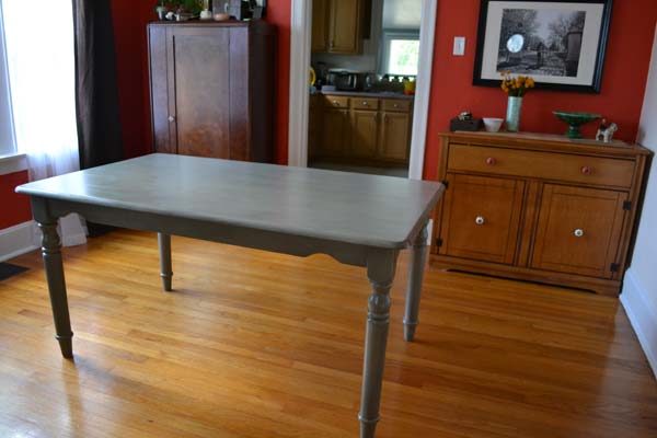 Dining table painted gray