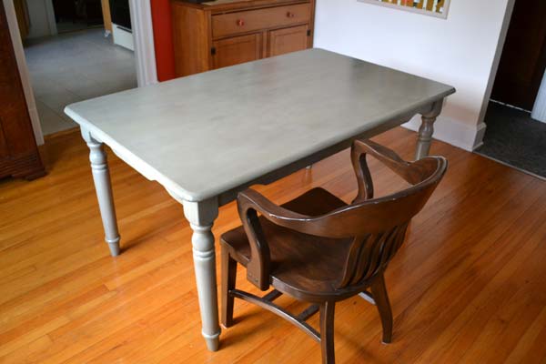 Dining table painted gray