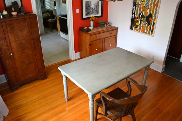 Dining table painted gray