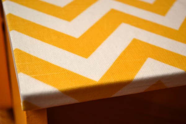 Yellow chevron decoupaged kid's chair