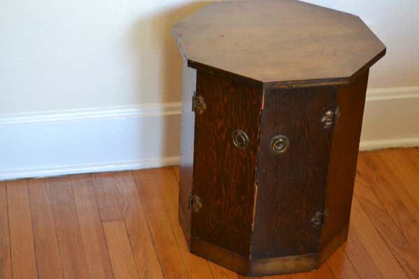 Octagonal end table, before