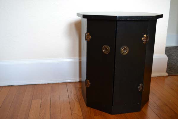 Black painted octagonal end table