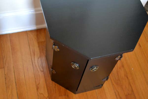 Black painted octagonal end table
