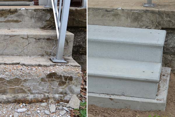 Replacing our crumbling concrete porch steps