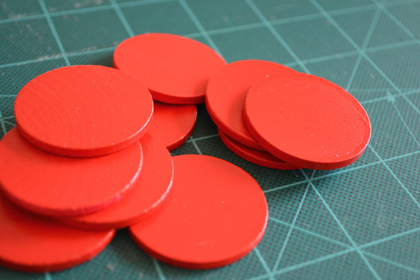 Painted wooden nickels