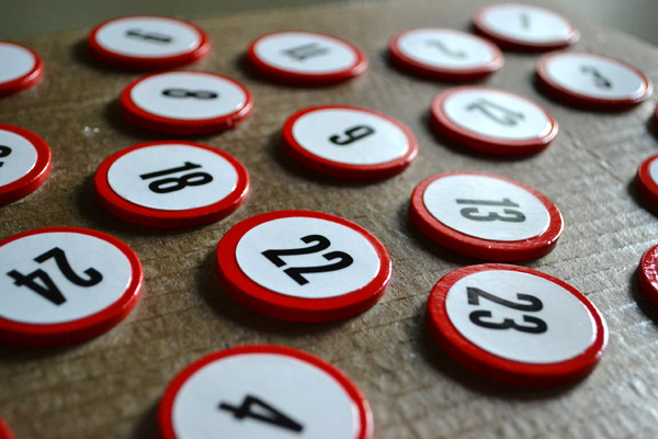 Printed numbers for advent calendar