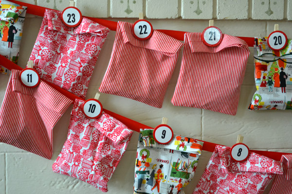 DIY Fabric advent calendar bags
