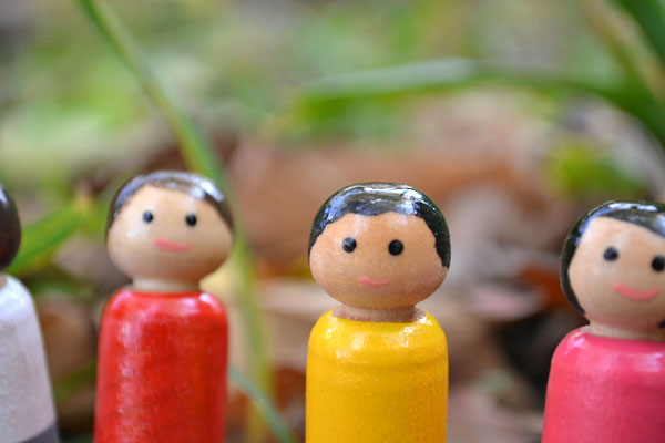 Painted peg dolls