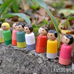 Simple hand painted peg dolls