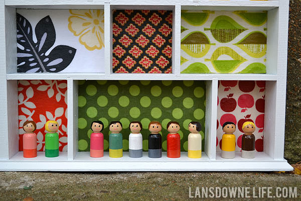 Simple hand painted peg dolls