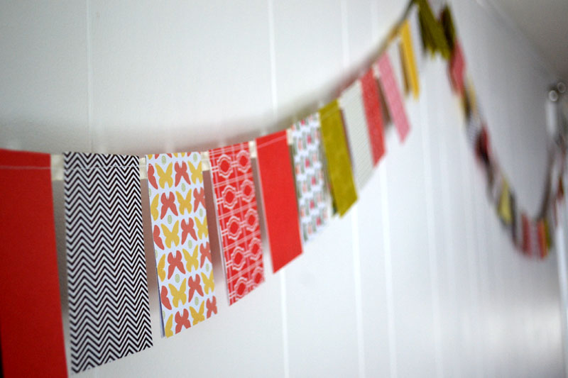 Festive paper scrap garland