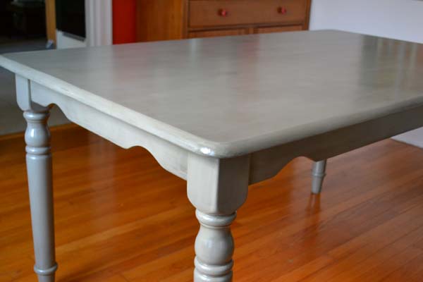 Gray painted dining table