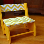 Chevron kid’s chair (from a clearance find & a fabric remnant!)