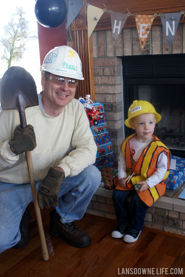 Construction-themed birthday party