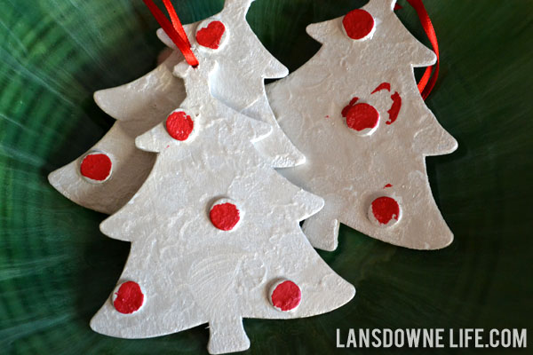 Kid-painted Christmas tree ornaments