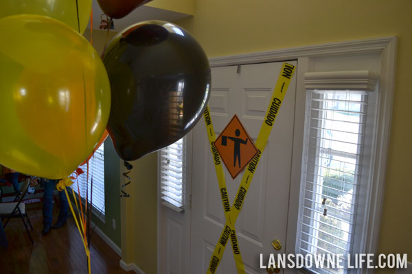 Construction-themed birthday party decorations