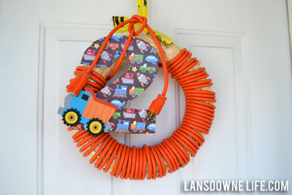 Construction-themed birthday party decorations