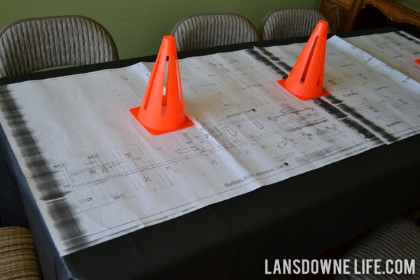 Construction-themed birthday party decorations