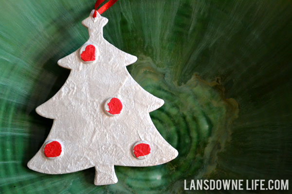 Kid-painted Christmas tree ornaments