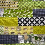 My first quilt: Modern green brick pattern